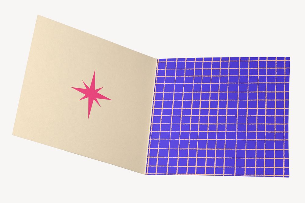 Purple foldable card mockup psd