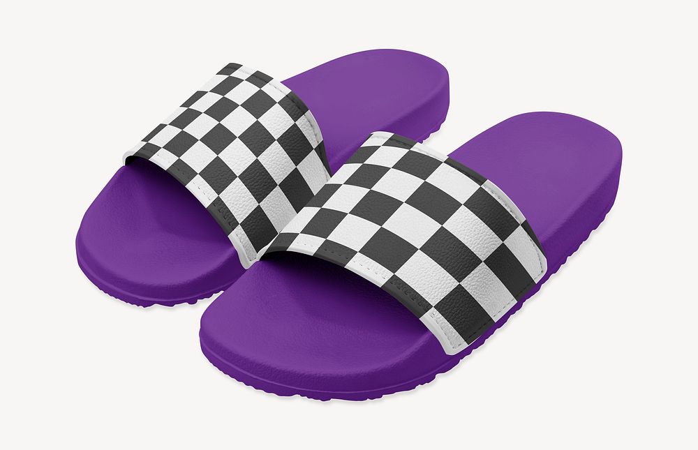 Purple flip-flop mockup, editable  footwear psd