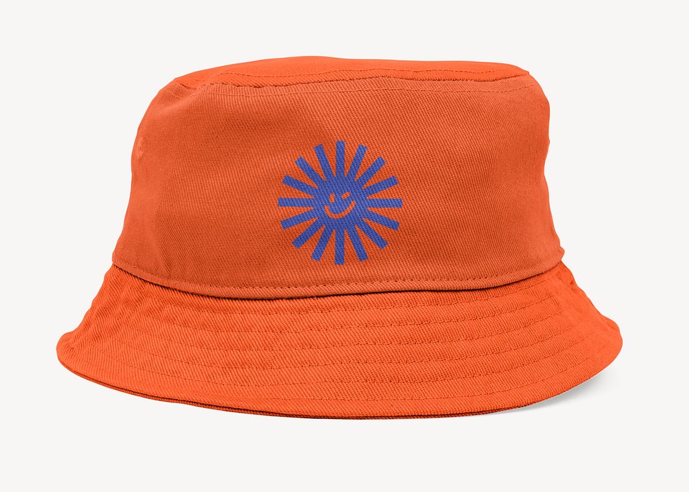 Orange bucket hat  mockup, editable apparel & fashion psd