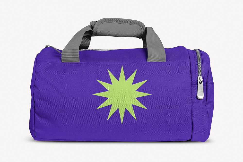 Purple duffle bag isolated design