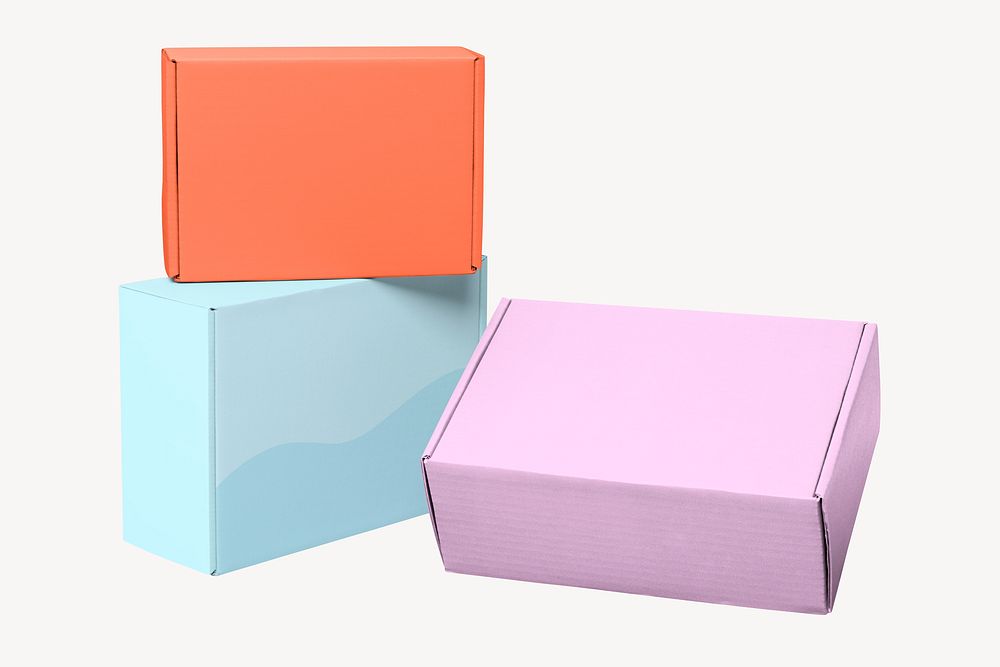 Colorful boxes mockup, small business packaging  psd