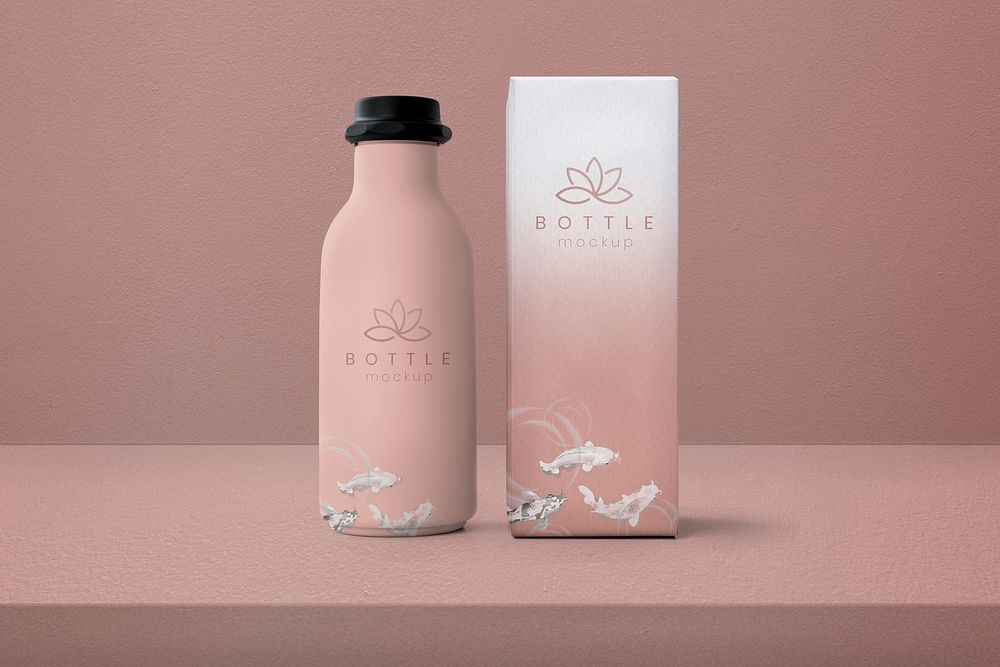 Bottle product mockup psd beauty packaging