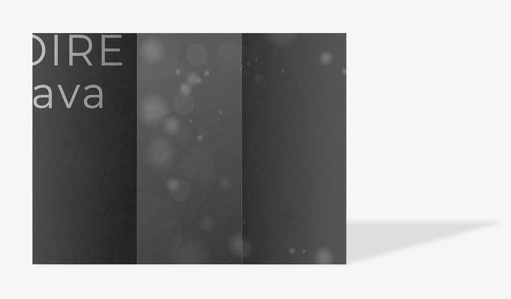 Tri-fold brochure mockup, black modern design psd