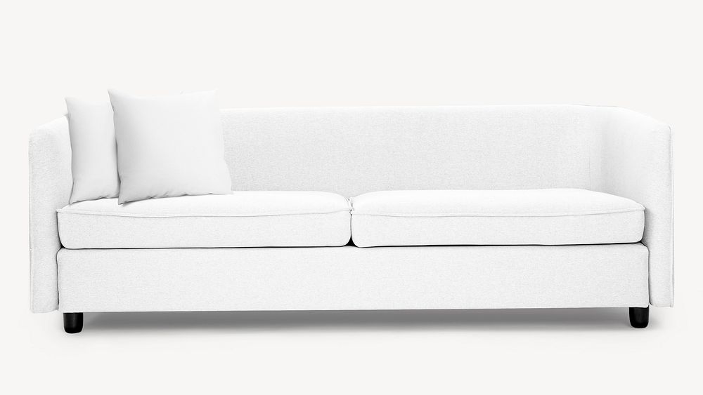 Classic white sofa collage element image