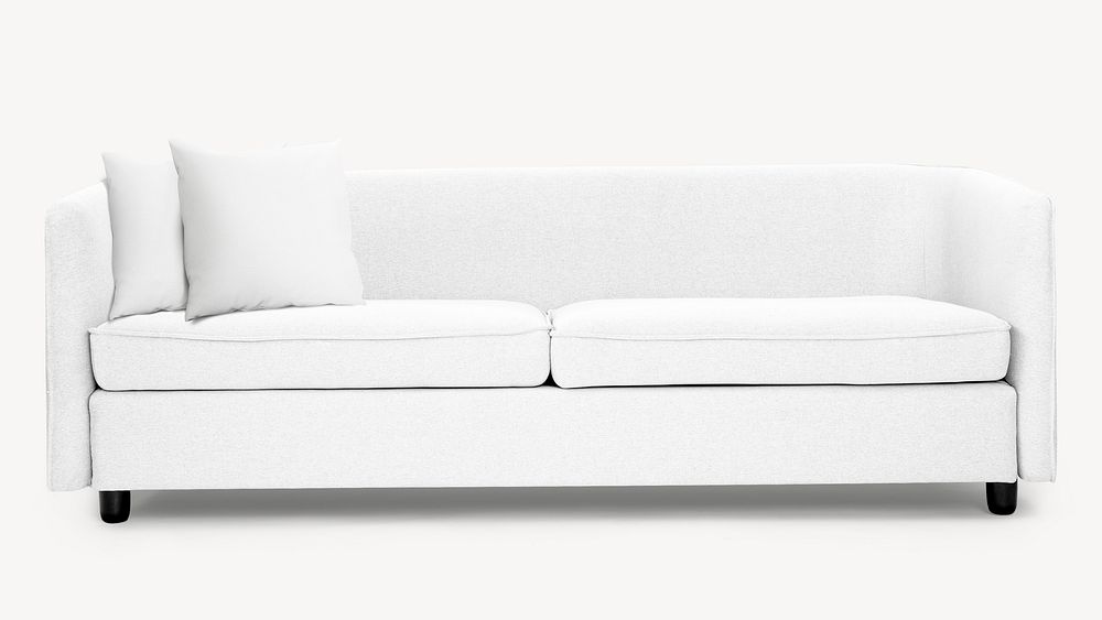 White couch mockup, home decor psd