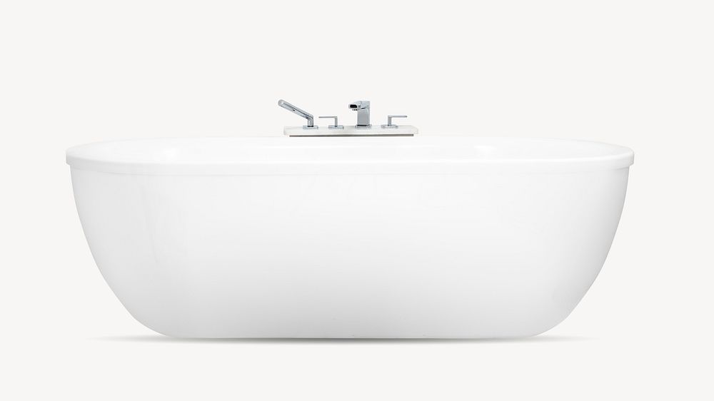 Freestanding modern bathtub mockup psd bathroom furniture