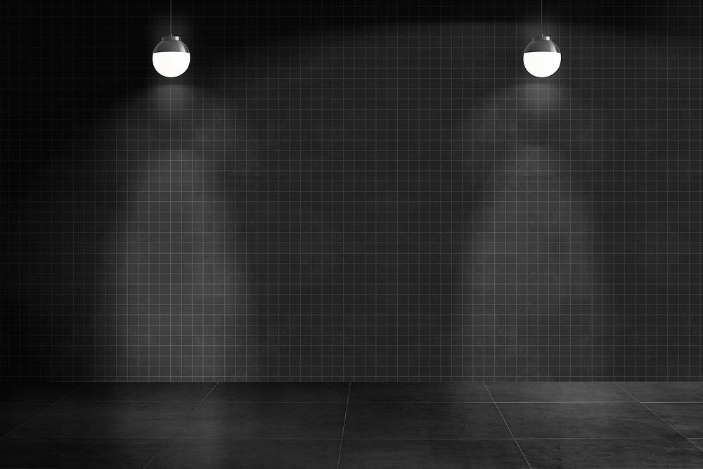 Black wall mockup psd authentic empty room interior design