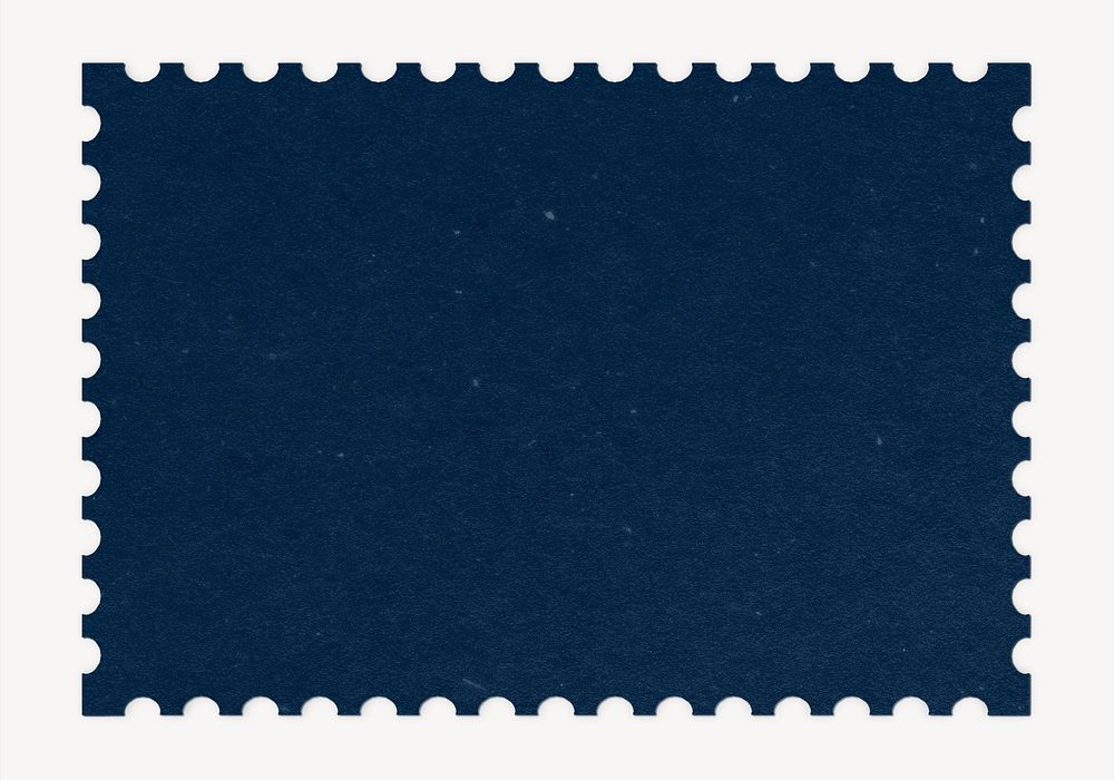 Blue postage stamp mockup psd