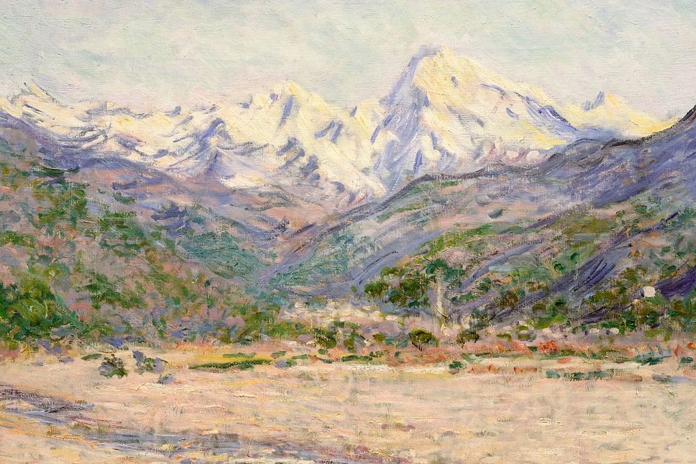 Nature landscape painting background, mountain design