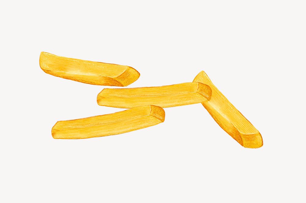 French fries illustration, food design