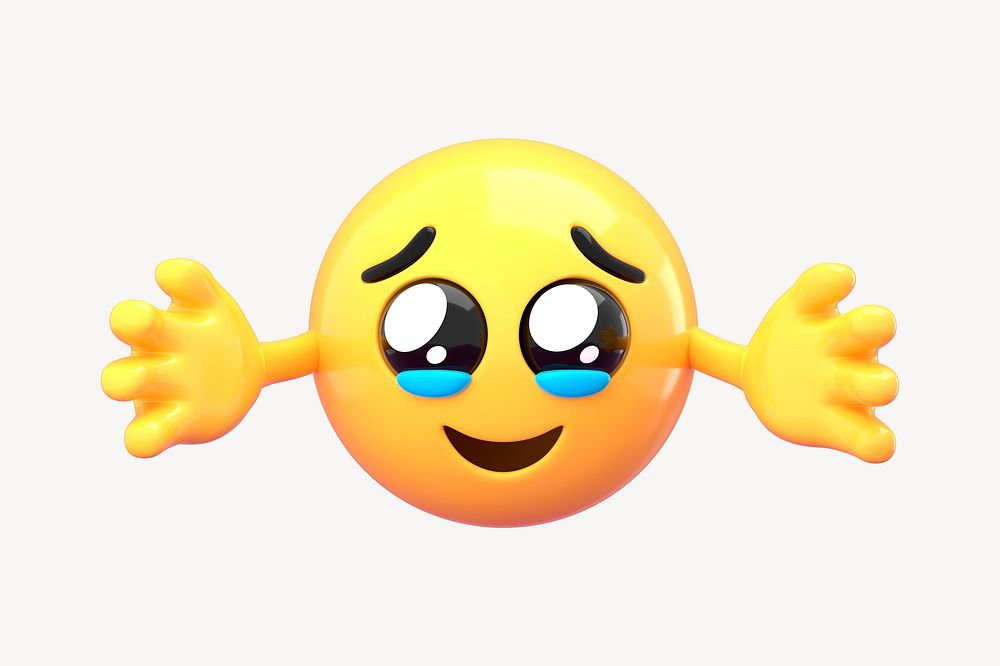 Hugging emoji 3D rendered illustration