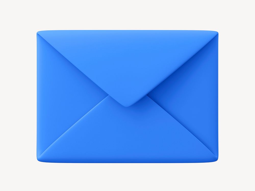 Blue envelope 3d shape graphic psd