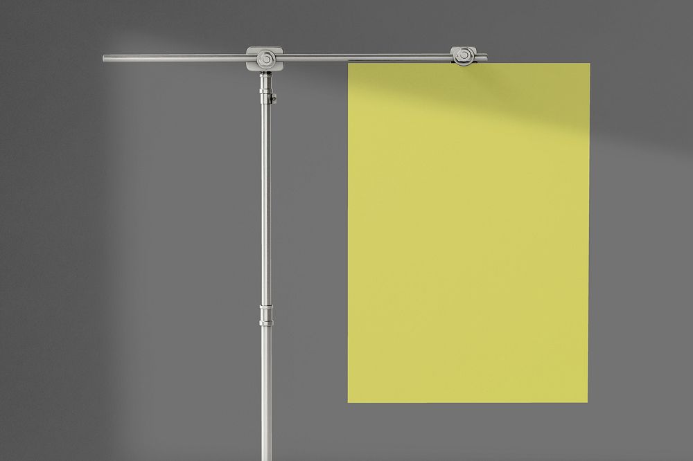 Hanging lime yellow poster, design space