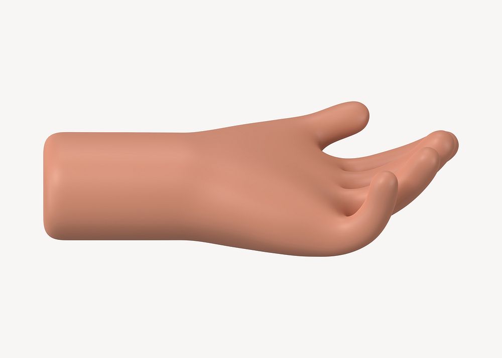 Helping tanned hand gesture, 3D illustration psd