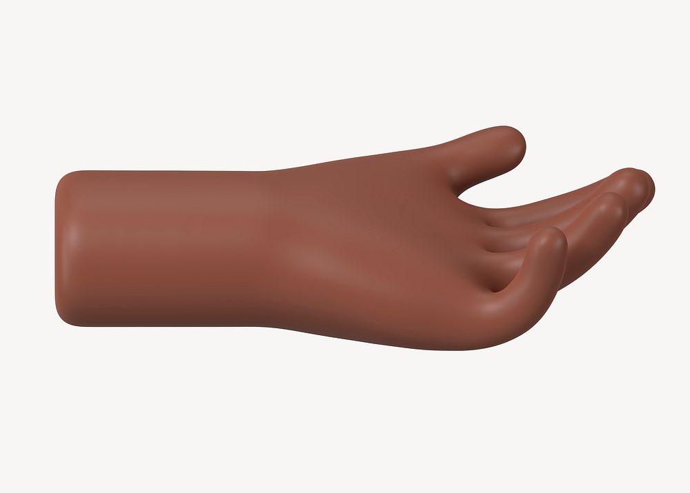 Helping black hand gesture, 3D illustration psd