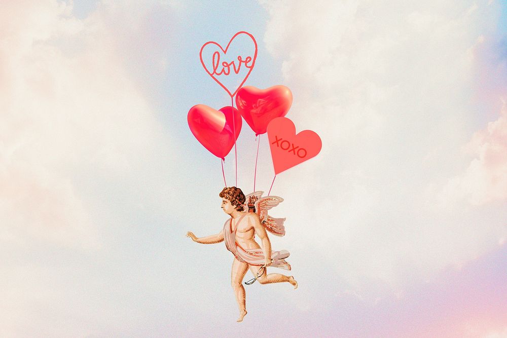 Aesthetic love cupid background, Valentine's day design