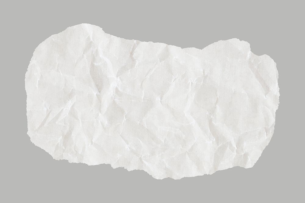 White  ripped paper collage element psd