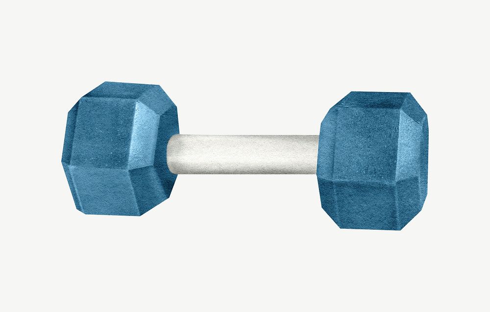 Blue dumbbell  collage element psd