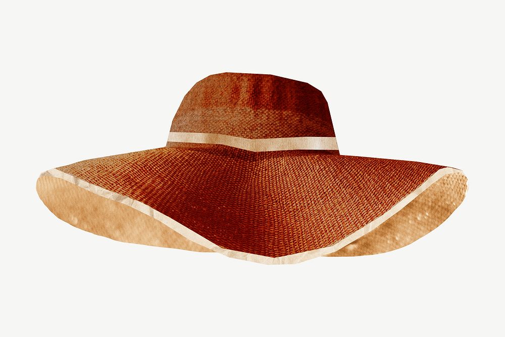 Women's sun hat, Summer collage element psd