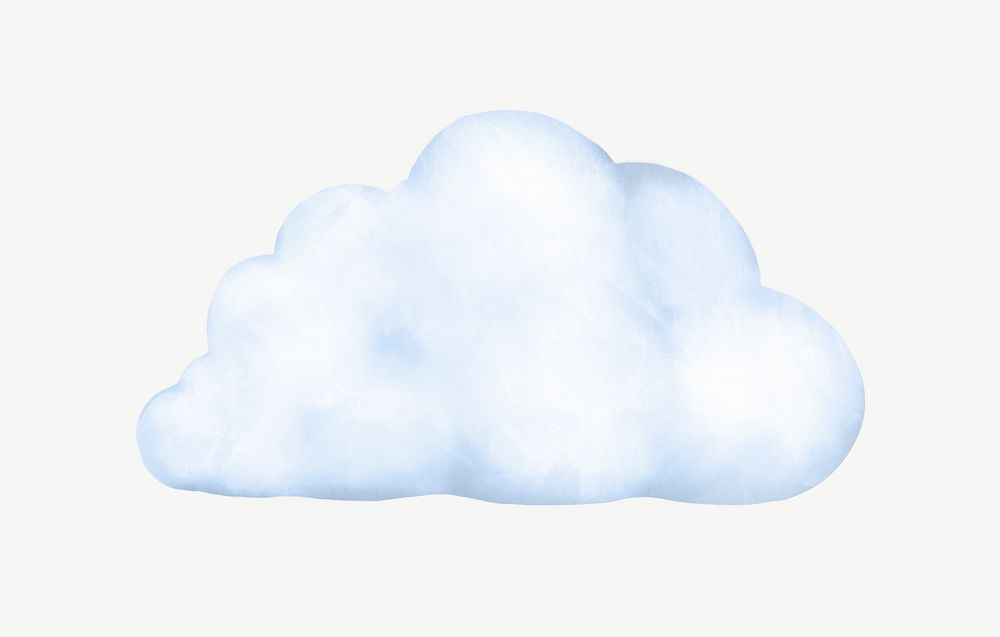 Cloud, watercolor weather collage element psd