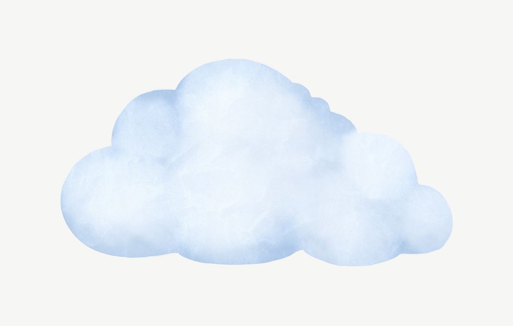 Cloud, watercolor weather collage element psd