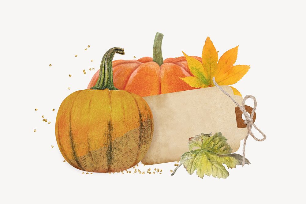 Aesthetic Autumn pumpkin, paper  background