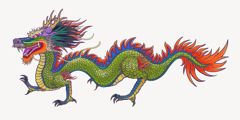 Chinese dragon, traditional animal illustration