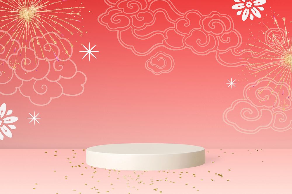 Chinese New Year product background, 3D base