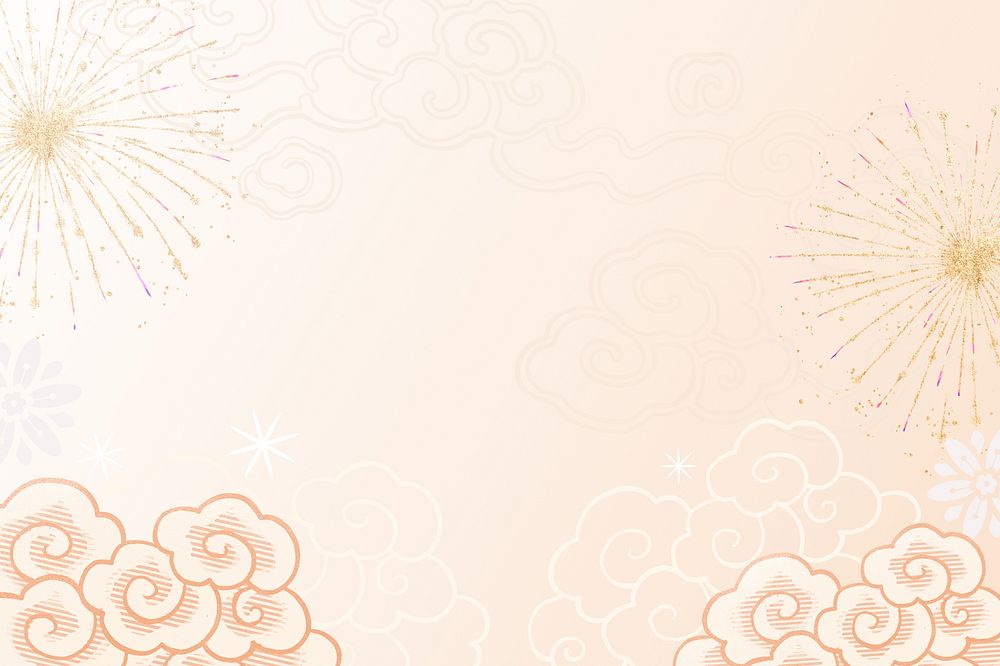 Festive Chinese fireworks background, New Year celebration