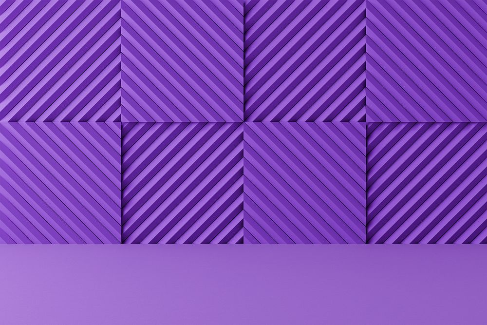 Acoustic foam product background mockup, 3D purple design psd