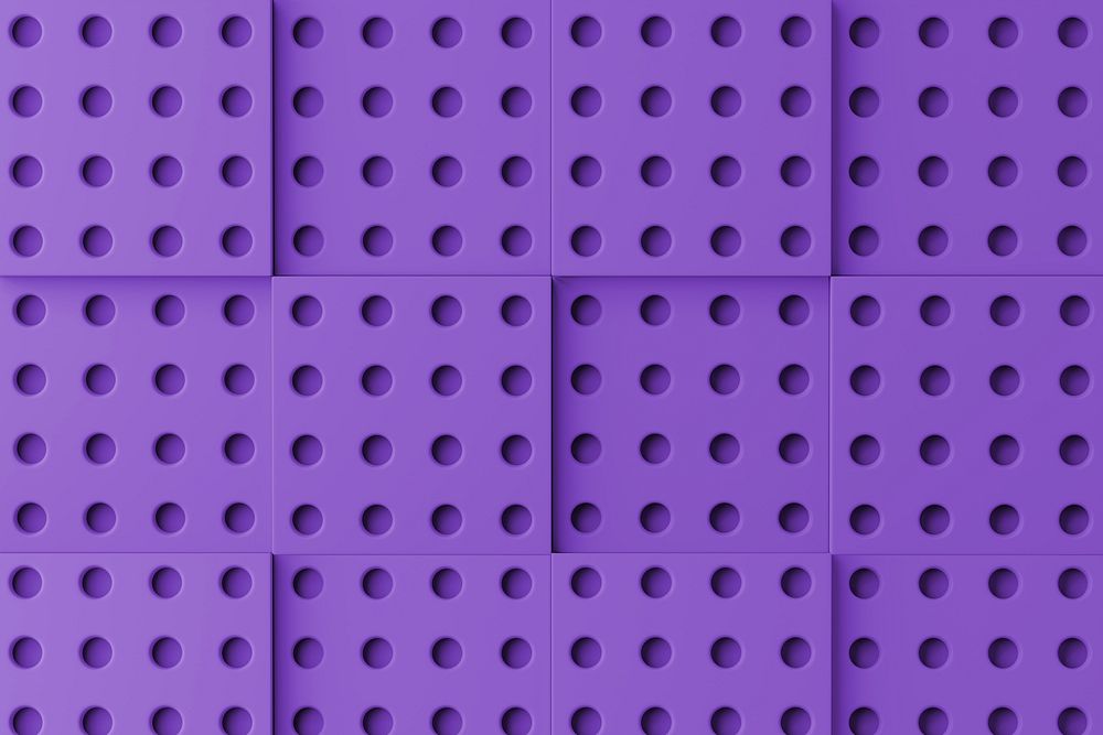 Purple toy brick pattern background