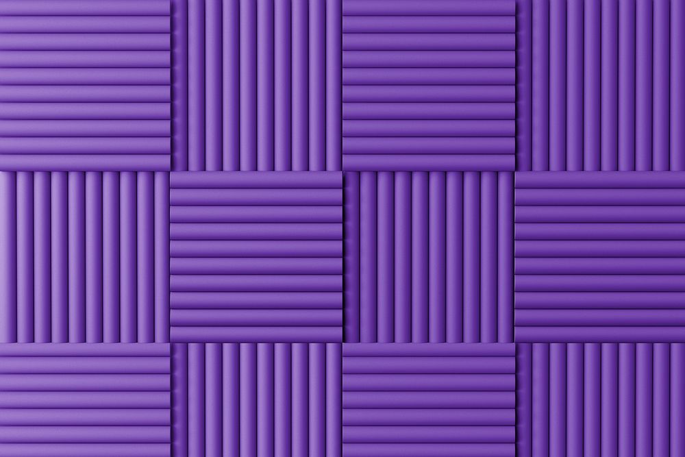 Acoustic foam product background mockup, 3D purple design psd