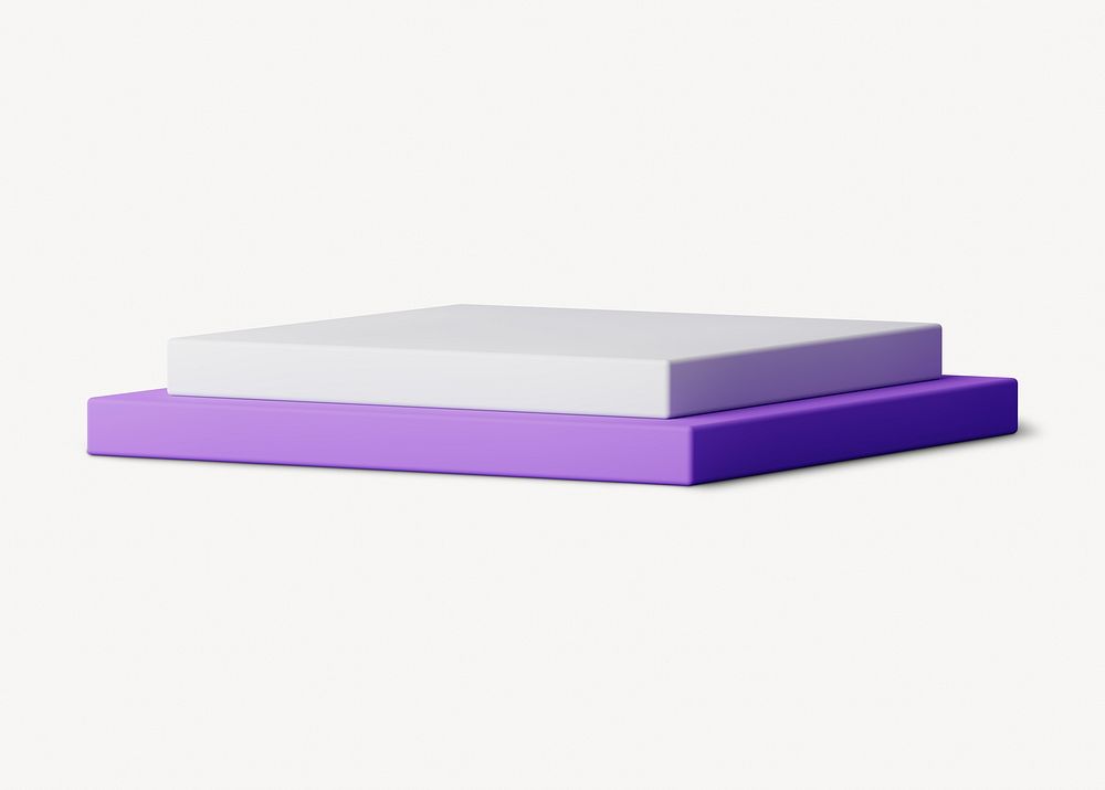 Square podium, 3D purple stand