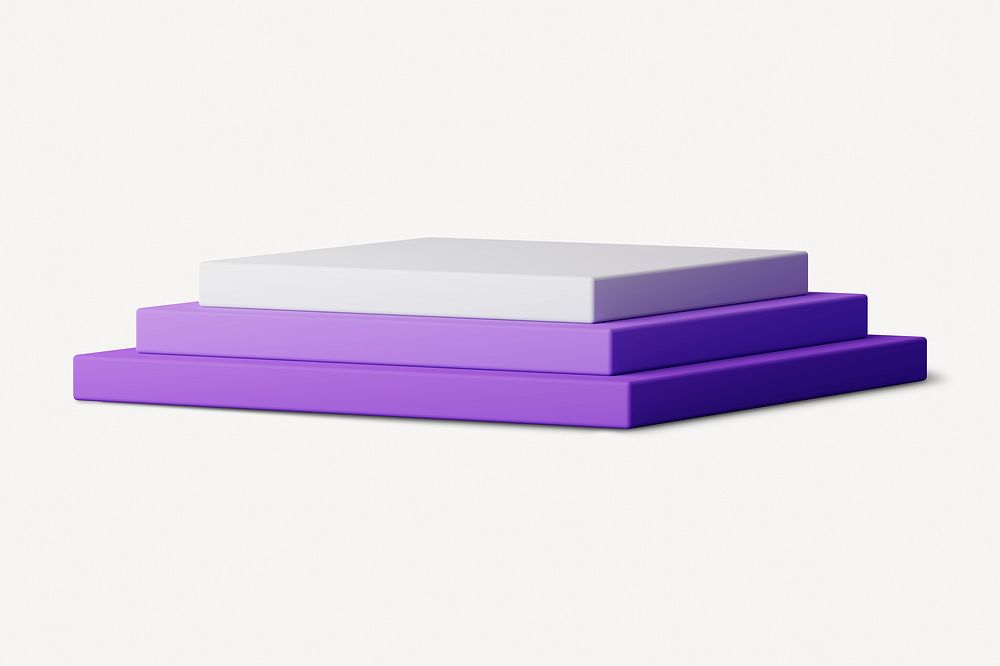 Square podium, 3D purple stand psd