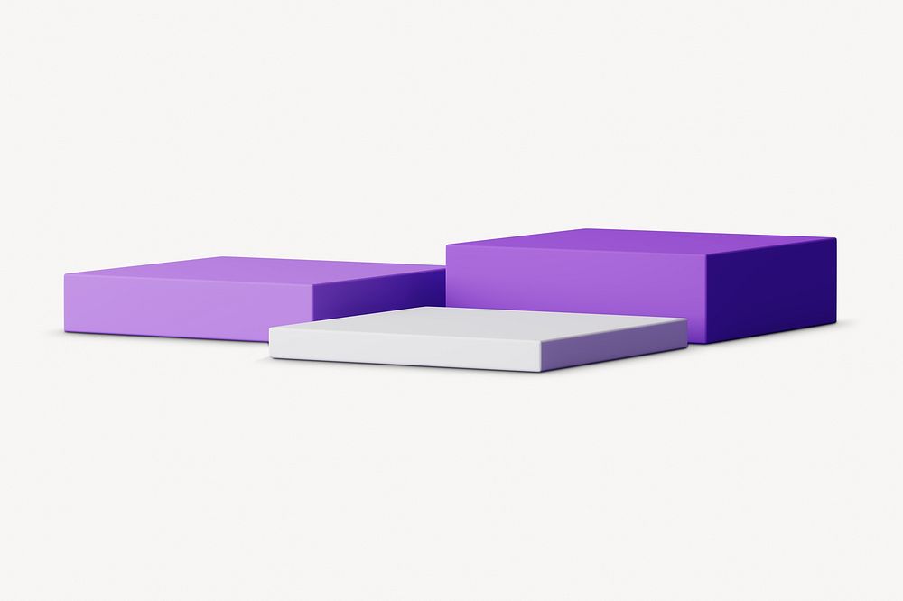 Square podium, 3D purple stand