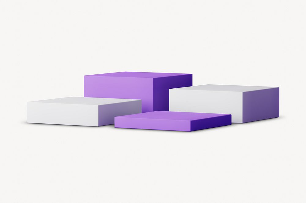 Square podium, 3D purple stand