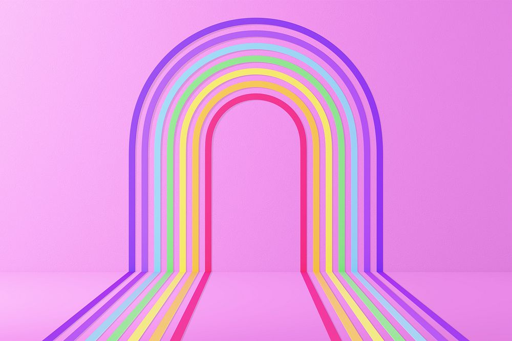 Rainbow product backdrop, pink design