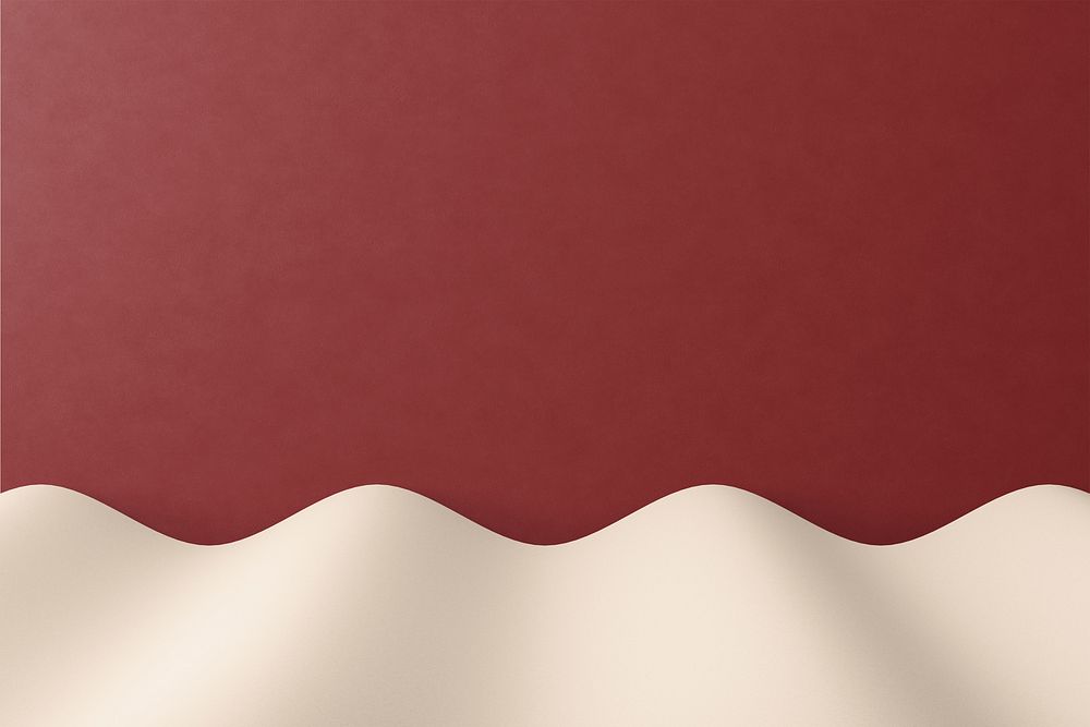 Reddish brown textured background, beige wave border