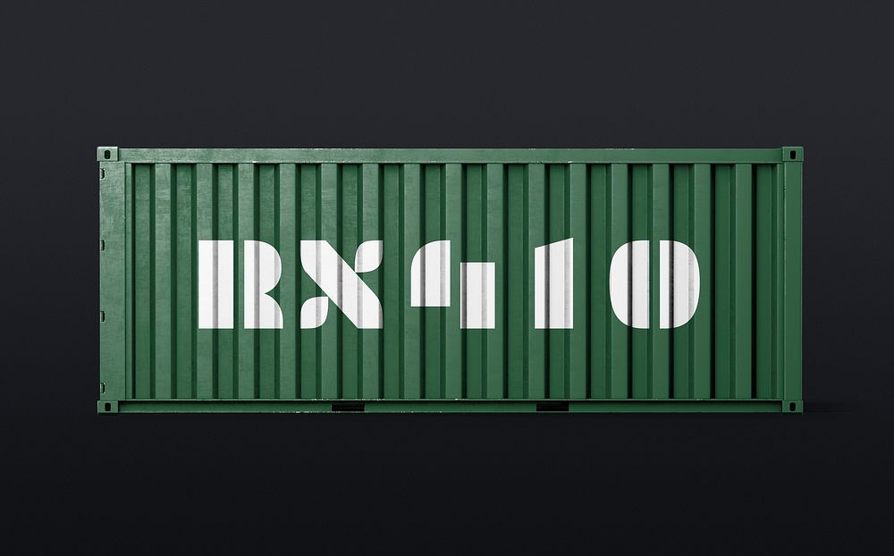 3D shipping container, realistic cargo psd