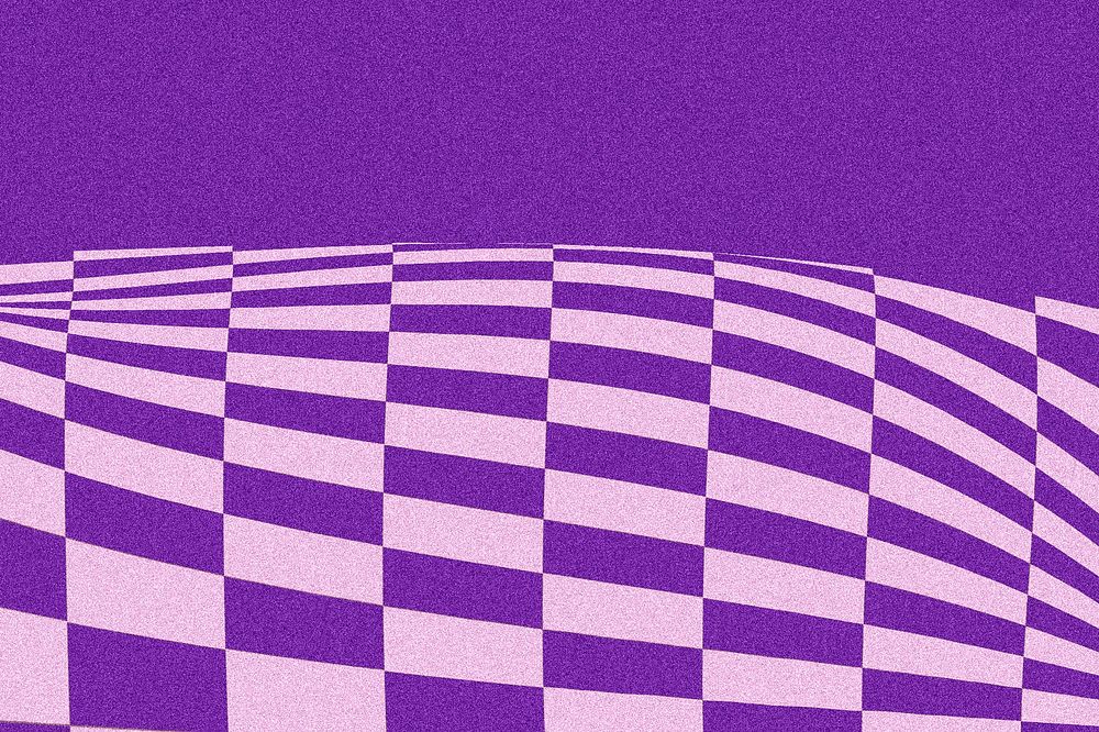 Distorted checkered pattern background, purple design