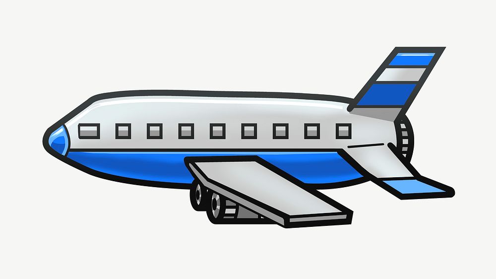 Flying airplane collage element psd