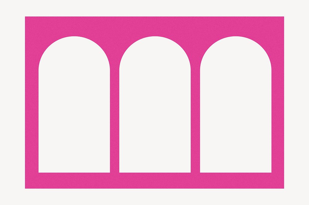 Pink arch windows frame, geometric design