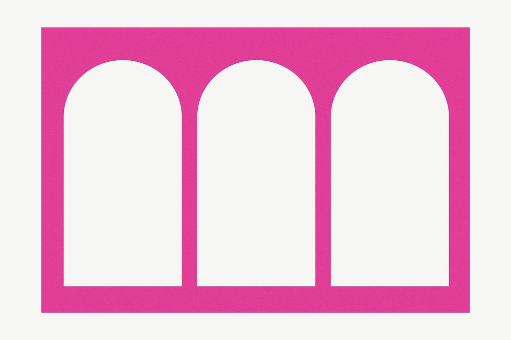 Pink arch windows frame, geometric design psd