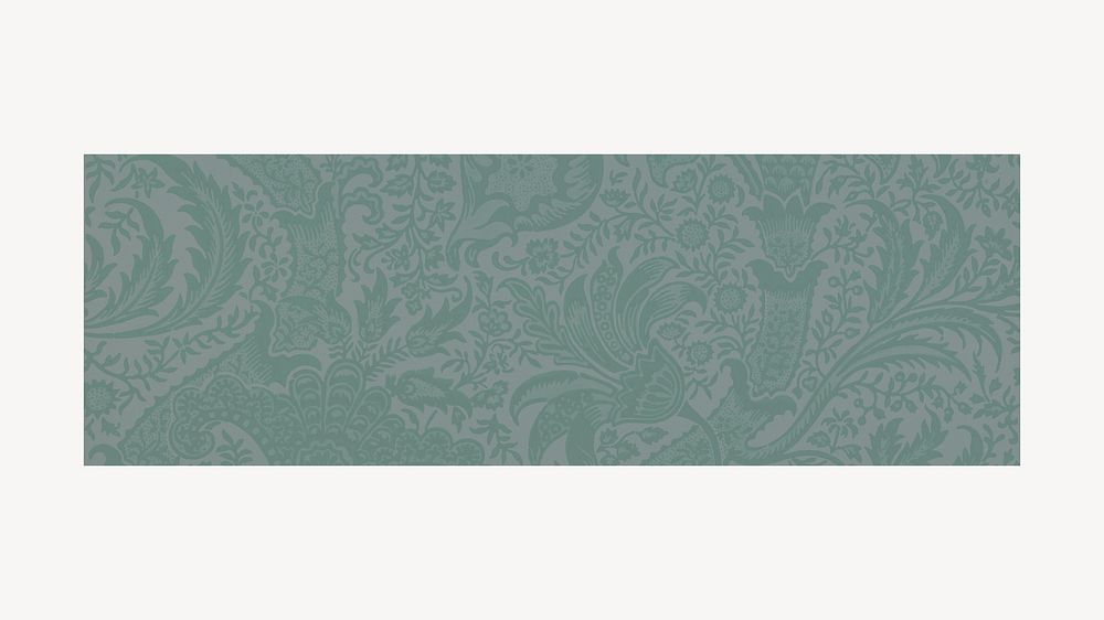 Vintage green floral pattern, remixed by rawpixel
