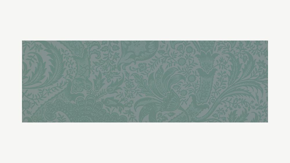 Vintage green botanical patterned frame clipart psd, remixed by rawpixel