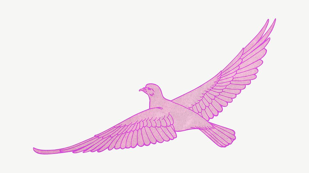 Pink dove, bird clipart psd, remixed by rawpixel