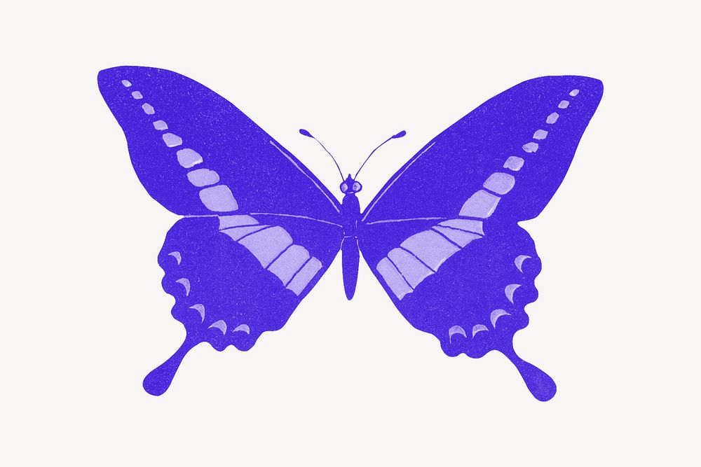 Blue butterfly, animal illustration, remixed by rawpixel