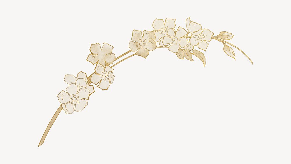 Aesthetic gold flower desktop wallpaper, remixed by rawpixel