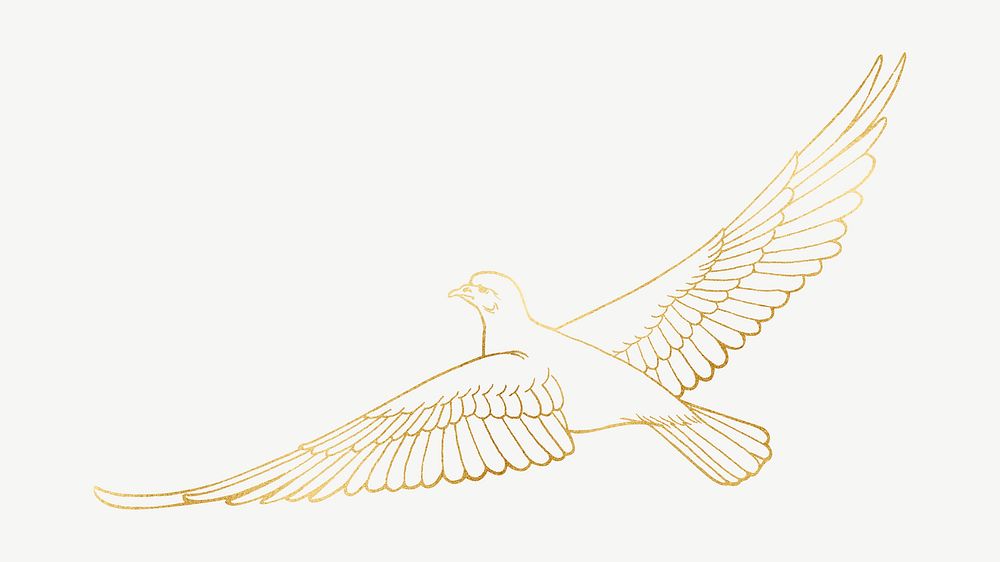 Aesthetic dove, bird clipart psd, remixed by rawpixel