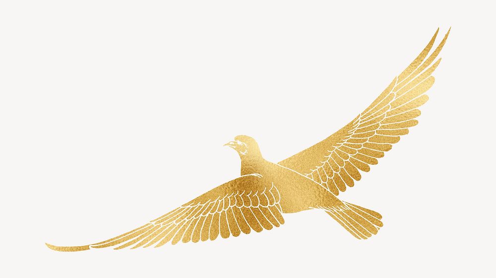 Golden dove, animal illustration, remixed by rawpixel